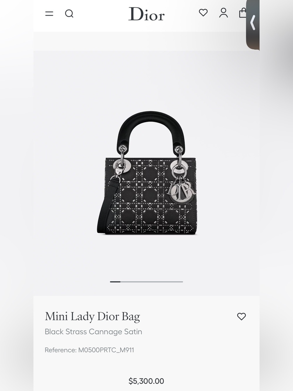 Dior Dark Navy Satin Crystal Lady Dior Mini - Picture 16 of 16